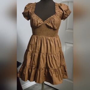 Size 6 Princess Polly 'Daniela' Mini Dress Chocolate Brown